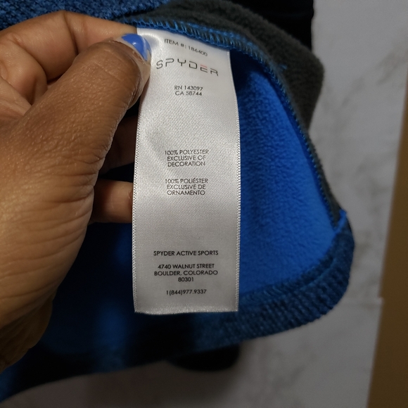 Spyder Outbound Pullover Sweatshirt Blue/Orange Men's Medium 186400 - Picture 5 of 8